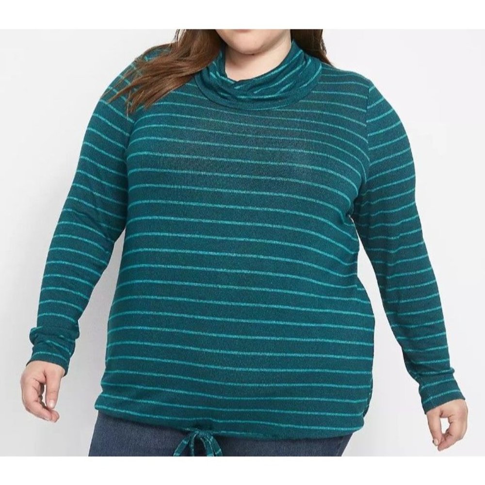 Lane Bryant Long Sleeve Cowl Neck Elastic Hem Knit ~ 18/20 NWT